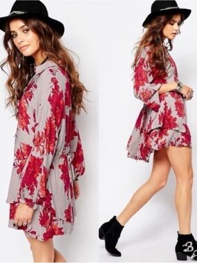 Free People Shake It Long Sleeve Mini Dress